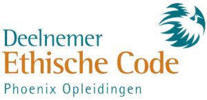 Logo met de tekst Deelnemer Ethische Code Phoenix Opleidingen